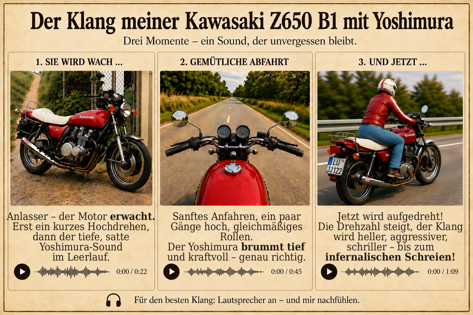 Der Klang meiner Kawasaki Z650 B1 mit Yoshimura